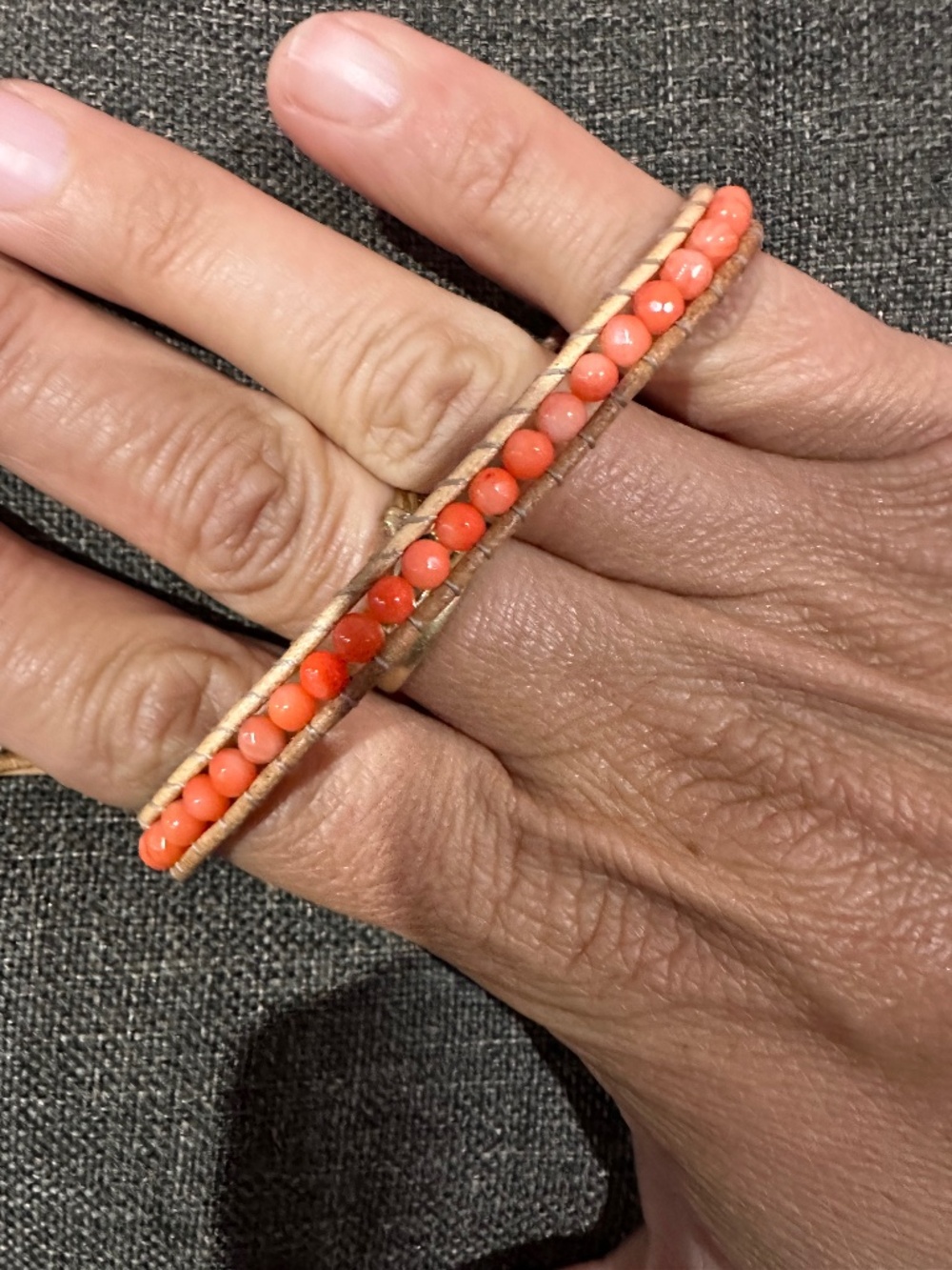 Pink coral bracelet
